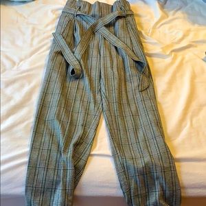 plaid high waisted pants